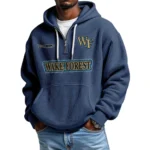Wake Forest Demon Deacons Men's Quarter Zip Hoodie Waffle Knit Hooded Sweatshirt Personalize Name