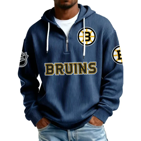 Boston Bruins Men’s Corduroy Quarter Zip Hoodie