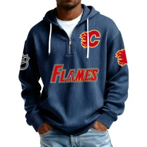 Calgary Flames Men’s Corduroy Quarter Zip Hoodie