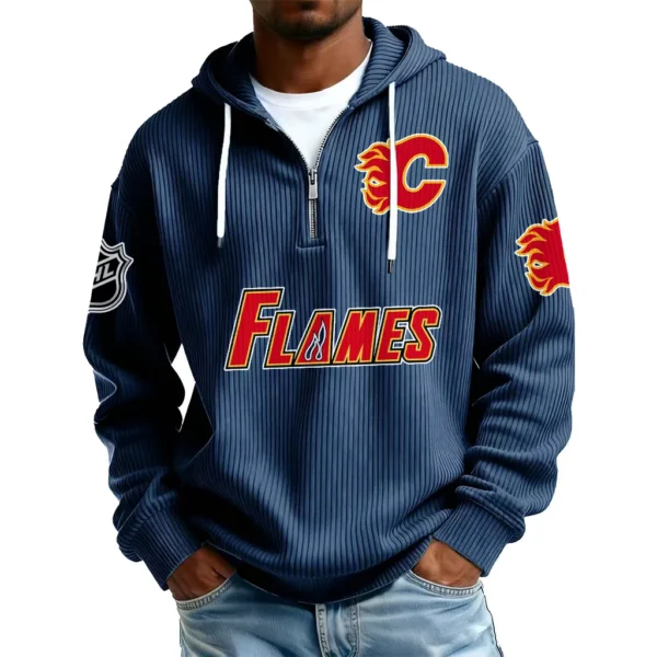 Calgary Flames Men’s Corduroy Quarter Zip Hoodie