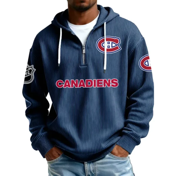 Montreal Canadiens Men’s Corduroy Quarter Zip Hoodie