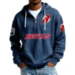 New Jersey Devils Men’s Corduroy Quarter Zip Hoodie