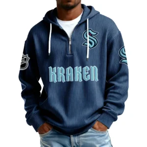 SeaKraken Men’s Corduroy Quarter Zip Hoodie