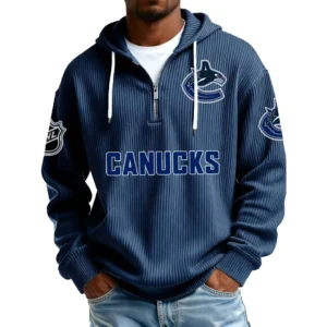 Vancouver Canucks Men’s Corduroy Quarter Zip Hoodie