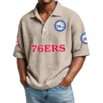 Philadelphia 76ers Waffle Knit Polo Shirt Men’s Personalize Name