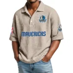 Dallas Mavericks Waffle Knit Polo Shirt Men’s Personalize Name