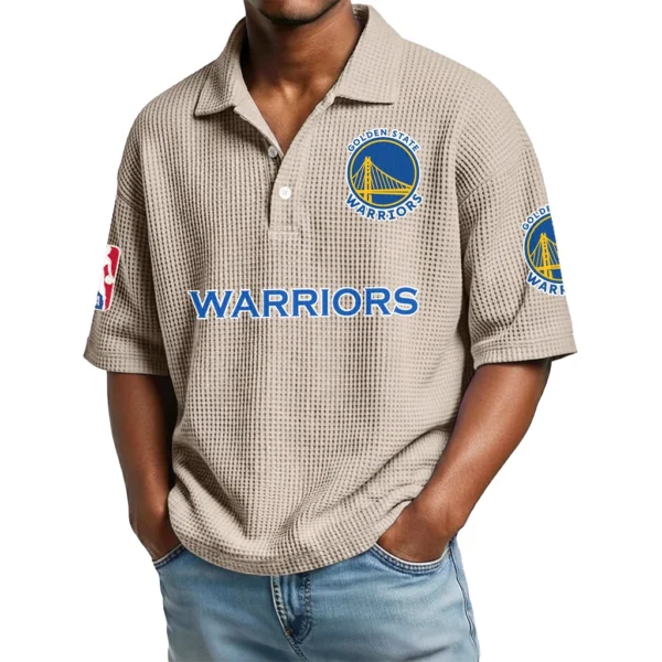 Golden State Warriors Waffle Knit Polo Shirt Men’s Personalize Name