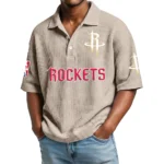 Houston Rockets Waffle Knit Polo Shirt Men’s Personalize Name