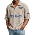 New Orleans Pelicans Waffle Knit Polo Shirt Men’s Personalize Name