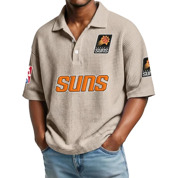 Phoenix Suns Waffle Knit Polo Shirt Men’s Personalize Name