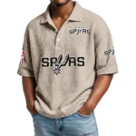 San Antonio Spurs Waffle Knit Polo Shirt Men’s Personalize Name