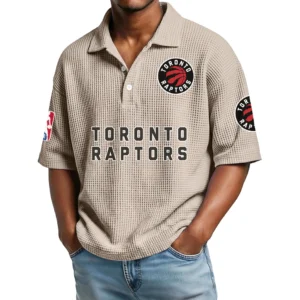 Toronto Raptors Waffle Knit Polo Shirt Men’s Personalize Name