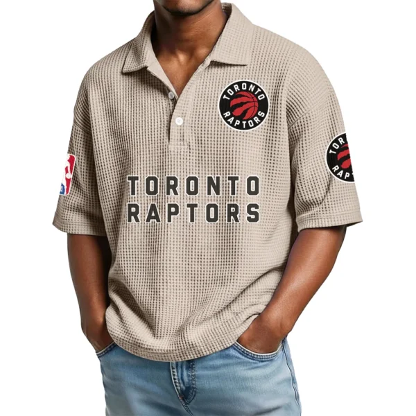Toronto Raptors Waffle Knit Polo Shirt Men’s Personalize Name