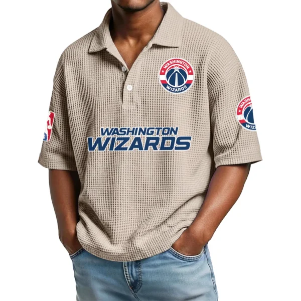 Washington Wizards Waffle Knit Polo Shirt Men’s Personalize Name