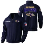 Baltimore Ravens Quarter Zip Sweatshirt Stand Collar Custom Name