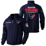 Houston Texans Quarter Zip Sweatshirt Stand Collar Custom Name