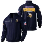 Minnesota Vikings Quarter Zip Sweatshirt Stand Collar Custom Name