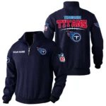 Tennessee Titans Quarter Zip Sweatshirt Stand Collar Custom Name