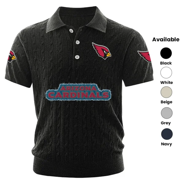 Arizona Cardinals Men’s Knitted Short Sleeve Polo Shirt