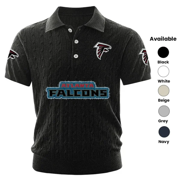 Atlanta Falcons Men’s Knitted Short Sleeve Polo Shirt