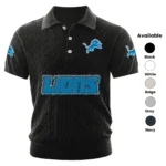 Detroit Lions Men’s Knitted Short Sleeve Polo Shirt