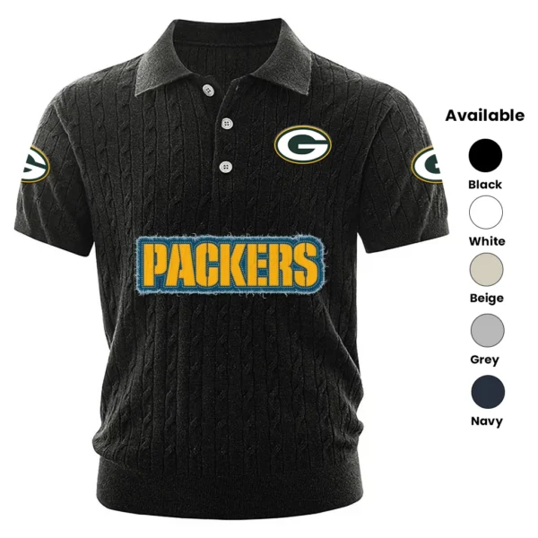 Green Bay Packers Men’s Knitted Short Sleeve Polo Shirt
