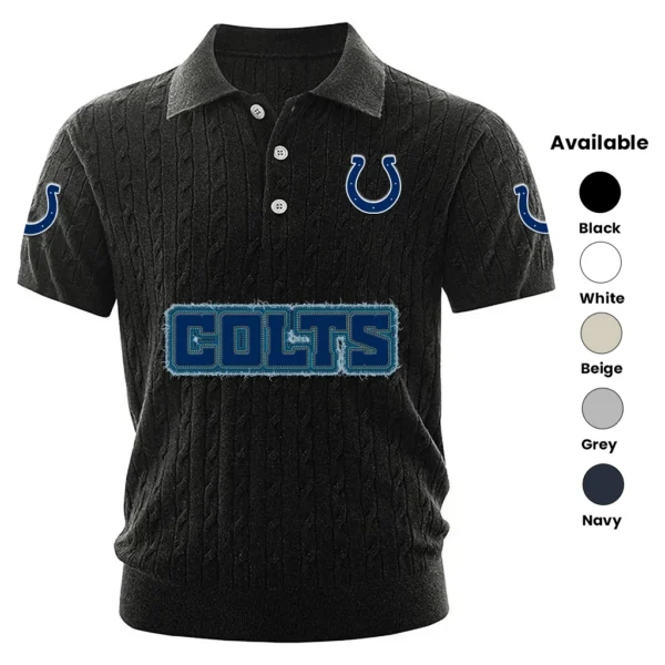 Indianapolis Colts Men’s Knitted Short Sleeve Polo Shirt