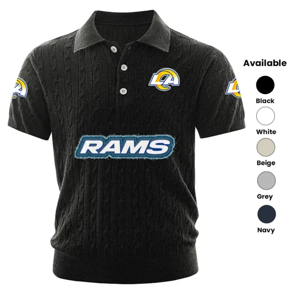 Los Angeles Rams Men’s Knitted Short Sleeve Polo Shirt
