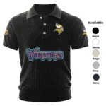 Minnesota Vikings Men’s Knitted Short Sleeve Polo Shirt