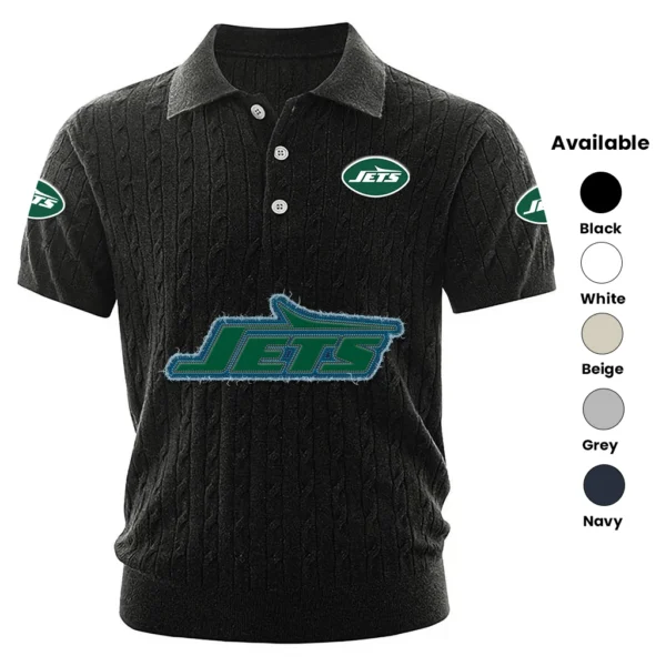 New York Jets Men’s Knitted Short Sleeve Polo Shirt