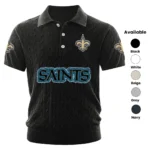 New Orleans Saints Men’s Knitted Short Sleeve Polo Shirt