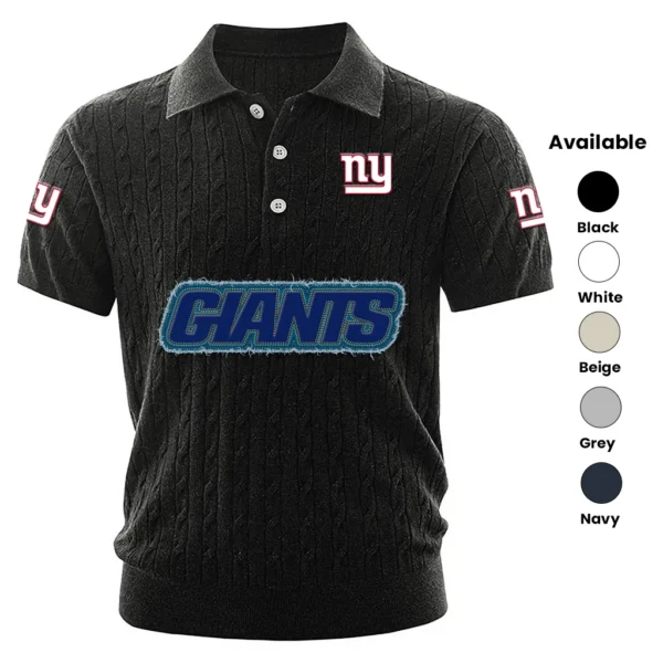 New York Giants Men’s Knitted Short Sleeve Polo Shirt