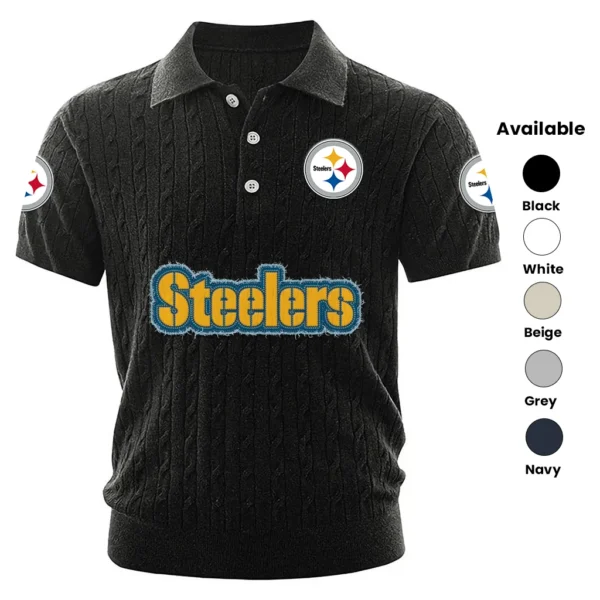 Pittsburgh Steelers Men’s Knitted Short Sleeve Polo Shirt