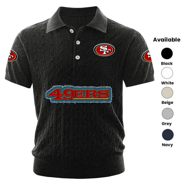 San Francisco 49ers Mens Polo Shirt Knitted Short Sleeve 2027