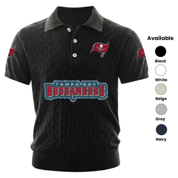 Tampa Bay Buccaneers Men’s Knitted Short Sleeve Polo Shirt