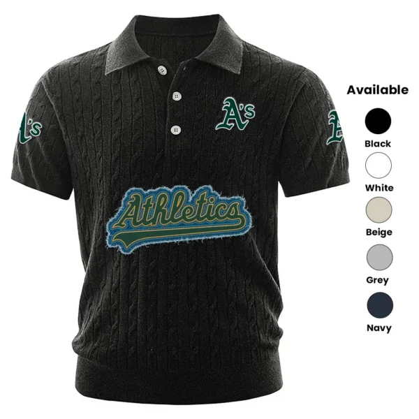 Athletics Men Polo Shirt Knitted Short Sleeve