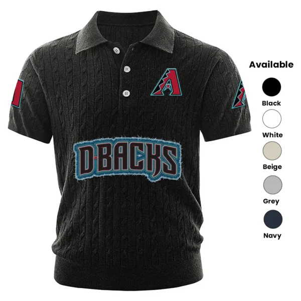 Arizona Diamondbacks Men Polo Shirt Knitted Short Sleeve