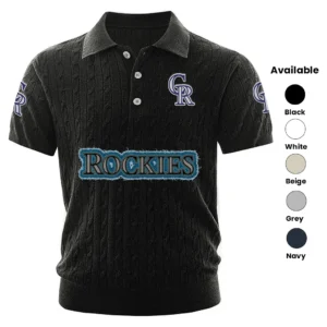 Colorado Rockies Men Polo Shirt Knitted Short Sleeve