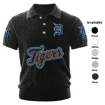 Detroit Tigers Men Polo Shirt Knitted Short Sleeve