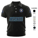 Houston Astros Men Polo Shirt Knitted Short Sleeve