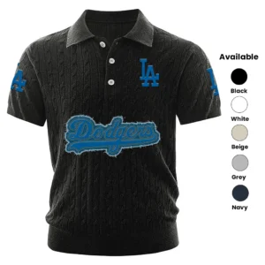 Los Angeles Dodgers Men Polo Shirt Knitted Short Sleeve