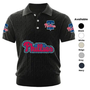 Philadelphia Phillies Men Polo Shirt Knitted Short Sleeve