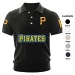 Pittsburgh Pirates Men Polo Shirt Knitted Short Sleeve