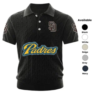 San Diego Padres Men Polo Shirt Knitted Short Sleeve