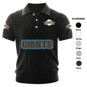 San Francisco Giants Men Polo Shirt Knitted Short Sleeve