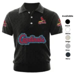 St. Louis Cardinals Men Polo Shirt Knitted Short Sleeve