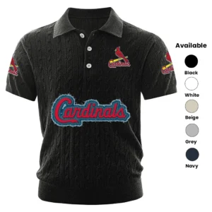 St. Louis Cardinals Men Polo Shirt Knitted Short Sleeve