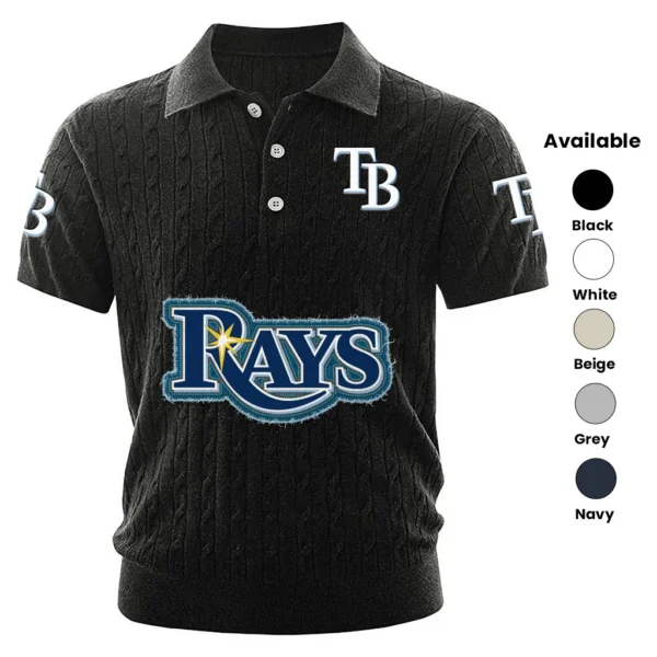 Tampa Bay Rays Men Polo Shirt Knitted Short Sleeve