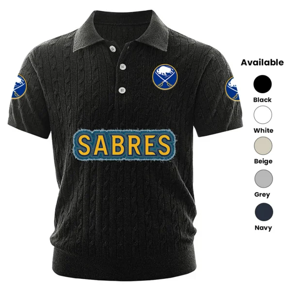 Buffalo Sabres Men’s Knitted Short Sleeve Polo Shirt