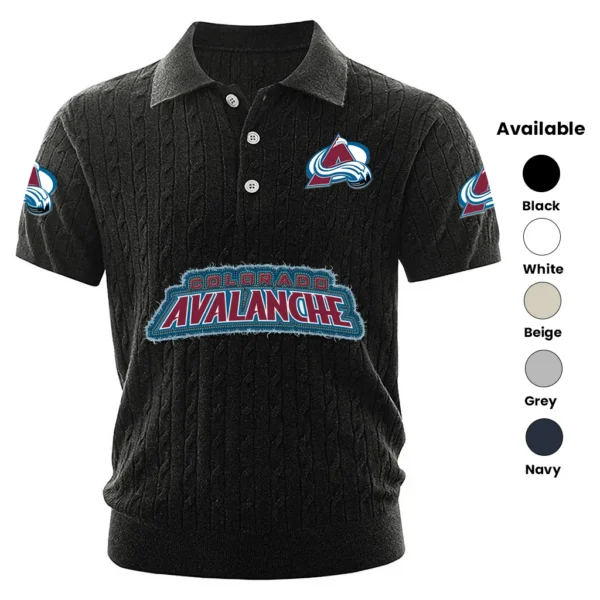Colorado Avalanche Men’s Knitted Short Sleeve Polo Shirt